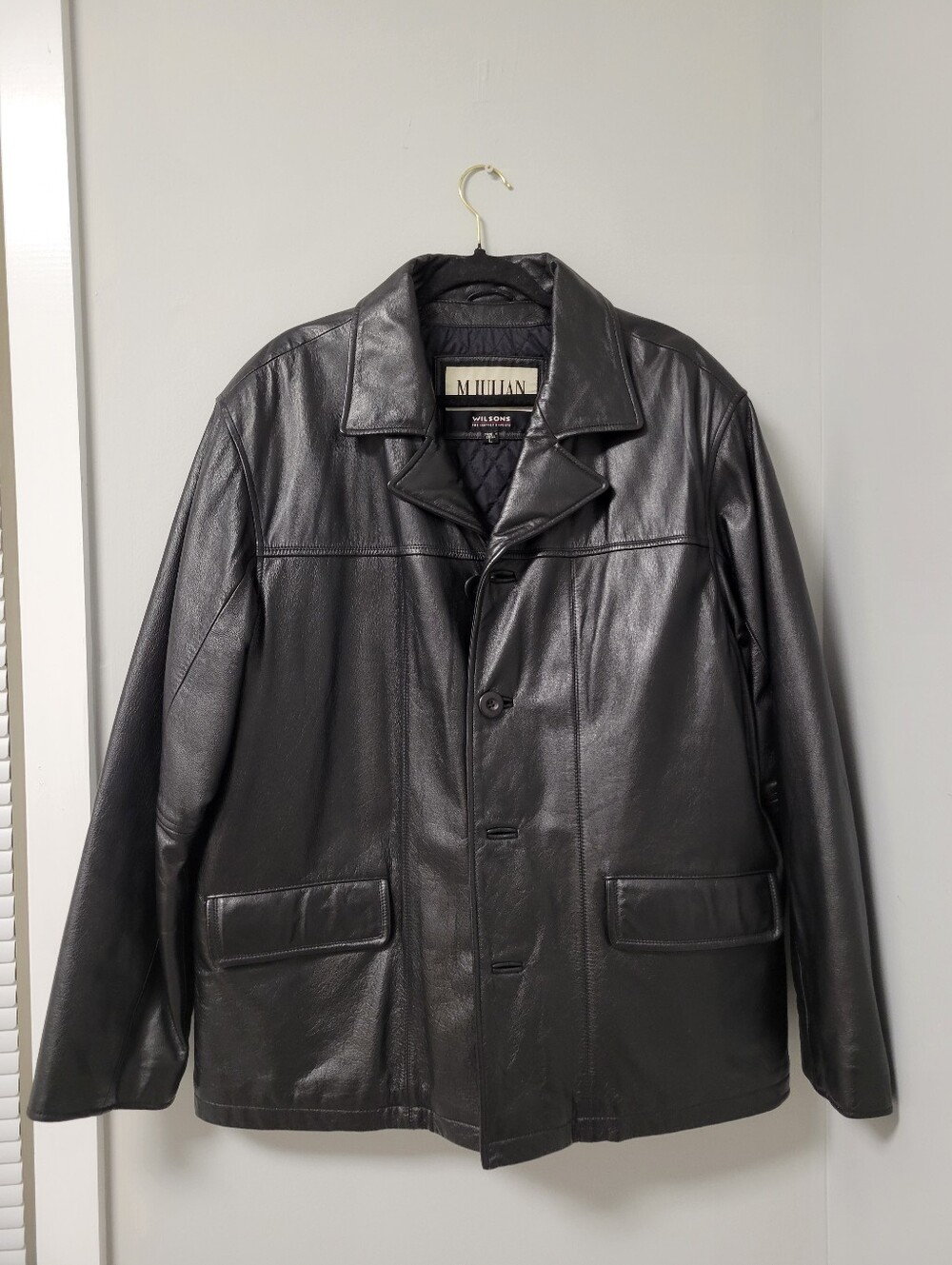 M. Julian Wilsons Leather Black Leather Jacket Men's L